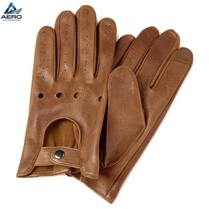 Fashionable Leather <b>Driver</b> <b>Gloves</b> with Adjustable Wrist Strap & Non-Slip All Seasons Factory Wholesale Construction Best - Product Image 4