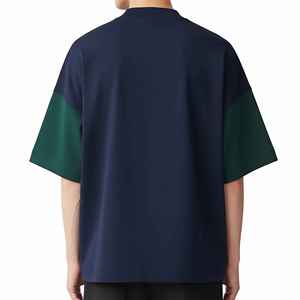 T-shirt Hip Hop Homme de Qualité Supérieure, Logo Brodé Personnalisé, 100% Coton, Bicolore, Grammage Lourd, Respirant, Séchage Rapide, Coupe Ample, Col Rond - Product Image 6