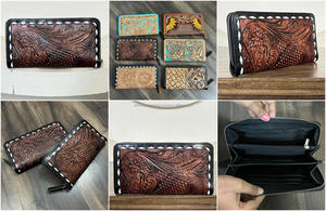 March Expo Unique Style Handmade Women Cowhide Leather Clutch with Detailing & Elegant Look Perfect Leather Wallet For Parties - Product Image 3