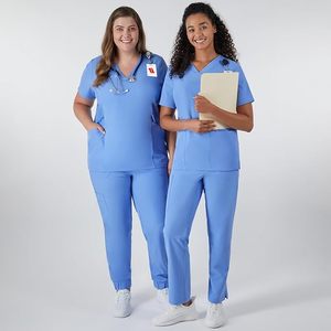 Haut de travail pour femmes, chemises de travail extensibles anti-humidité, panneaux latéraux côtelés - Product Image 4