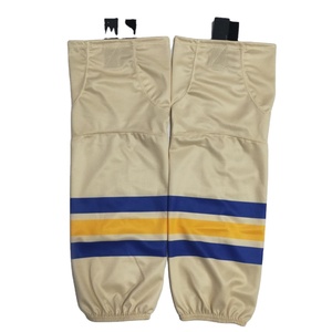 Chaussettes de hockey sur glace professionnelles rayées en coton et élasthanne respirantes écologiques à séchage rapide anti-transpiration avec revers anti-été - Product Image 1