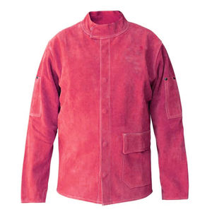 Veste de soudage ignifuge à manches longues, résistante à la chaleur 300C-500C, coupe régulière, couleur rouge surfilée - Product Image 1