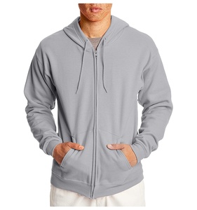 Sweat à capuche personnalisé 100% coton pour hommes coupe régulière fermeture éclair polaire éponge française 300g coupe-vent thermique vêtements de rue hiver - Product Image 1