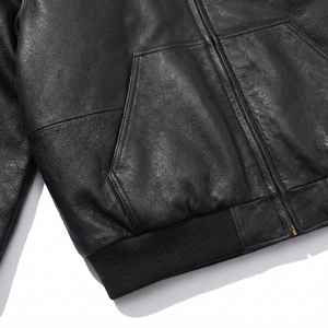 Chaqueta bomber de cuero negra con capucha |   Abrigo Acolchado con Capucha y Cierre de Cremallera en Piel Sintética |   Chaqueta Bomber Oversize de Estilo Urbano |   Fabricante OEM Personalizado - Product Image 4