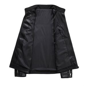 High quality biker leather <b>jacket</b> Mens <b>sheep</b> <b>skin</b> <b>jacket</b> Motorcycle casual winter <b>jacket</b> Zipper front unique design - Product Image 5
