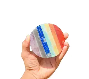 Meilleure qualité Offre Spéciale en vrac naturel 7chakra assiette ronde thé et café décor à la maison PAR ALIF CRISTAL ET AGATE