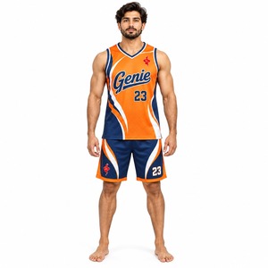 Conjunto de Uniforme de Baloncesto para Hombre, Camiseta y Pantalones Cortos, Ropa Deportiva Transpirable y Ligera para Entrenamiento, Competencia, Juego, Práctica y Equipo - Product Image 1