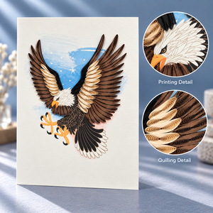 Wholesale Majestic Eagle Quilling <b>Card</b> Best Handmade Wildlife Nature Greeting <b>Card</b> Custom Paper Art Gift 12.7x17.8cm OEM/ODM - Product Image 4
