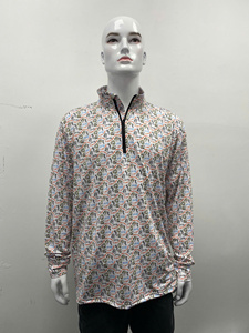 Sweat-shirt léger pour homme à col montant et fermeture éclair courte, personnalisable avec logo OEM/ODM, idéal pour le golf, les activités de plein air et les uniformes. - Product Image 2