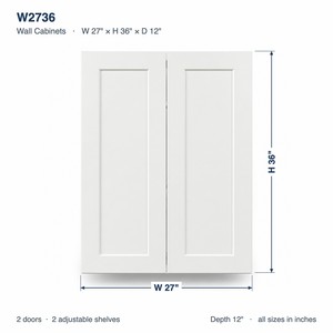ตู้แขวนผนังครัวสั่งทำขนาด 27 x 36 นิ้ว สีขาวสไตล์เชคเกอร์ แบบ RTA ผลิตจากโรงงานโดยตรงในเวียดนาม - Product Image 6