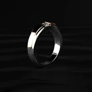 Bague de fiançailles pour homme en diamant rond de 0,5 ct certifié IGI, bicolore, provenant d'un fournisseur indien, diamant cultivé en laboratoire. - Product Image 2