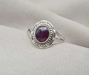 Anillo de rubí natural en plata de ley 925, joyería hecha a mano para mujer - Product Image 4