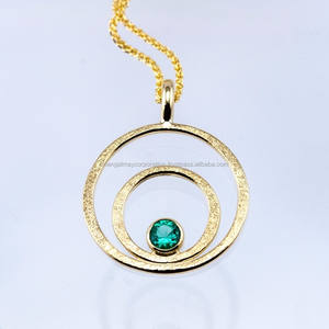 แฟชั่นใหม่จี้หินรูปหัวใจสีเทอร์ควอยซ์ยอดนิยม15มม. ดีไซน์ใหม่จี้ทองเหลืองชุบทอง - Product Image 5