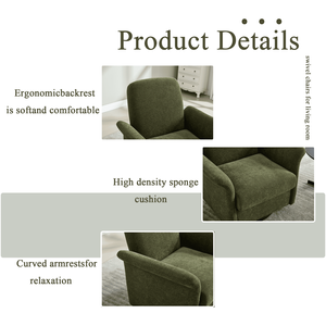 Moderna sedia girevole accento con Base in legno sedia a botte Design per la lettura della camera da letto soggiorno in attesa - Product Image 4