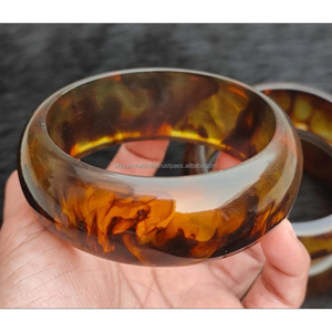 Elegant High Gloss Resin Bangle <b>Bracelets</b> Contemporary Fashion Link Accessories Handmade Multicolor Swirl <b>Boho</b> Jewelry Wholesale - Product Image 1