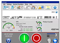 Imprimante à jet d'encre continu automatique Leibinger JET3up pour usage industriel, 10 ppm, jusqu'à 3x5 pouces