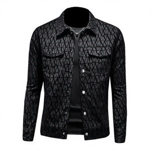 เสื้อแจ็คเก็ตผู้ชายสีดำหนัง PU ทรงเข้ารูปสไตล์มอเตอร์ไซค์ ซิปด้านหน้า แขนยาว กันน้ำ กันลม ระบายอากาศได้ดี สไตล์สตรีทแวร์ - Product Image 1