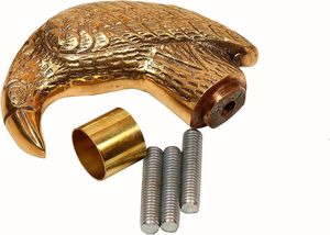 Bastón de madera con mango de diseño de cabeza de cuervo de latón pulido, estilo antiguo - Product Image 4