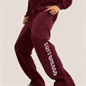 Pantalones Jogger Rectos de Algodón Grueso para Hombre con Logotipo Personalizado, Estilo Casual para Gimnasio y Aire Libre, Talla Grande - Product Image 3