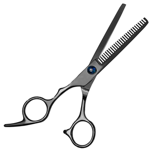 Ciseaux professionnels à effiler les cheveux, faible MOQ, en acier inoxydable, pour droitiers, manche long, couleur personnalisable, outils de barbier - Product Image 5