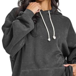 Sweat-shirt à capuche zippé oversize pour femme, manches longues, avec poches avant, tissu doux, idéal pour le fitness et les loisirs - Product Image 5