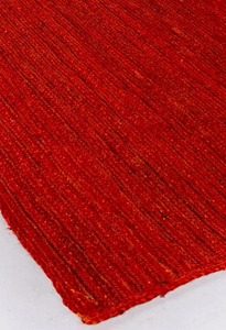 Red Jute Flat Weave Rectangle <b>Rug</b> Eco Friendly Boho Style Living Room Area <b>Rug</b> Solid Color Spot Clean <b>Thin</b> Pile - Product Image 4