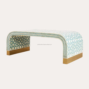 Conception scénarisée Incrustation d'os Meubles de salon Motif géométrique Table basse Artisanat artistique Meubles décoratifs pour la maison - Product Image 6