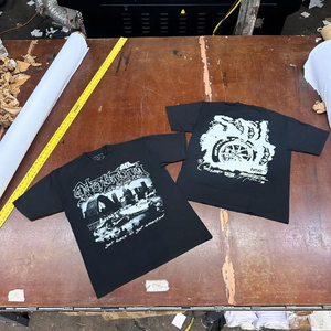 เสื้อยืดฮิปฮอปสไตล์สตรีทสำหรับผู้ชาย แขนสั้น คอกลม พิมพ์ลายตัวอักษร ทรงหลวม ผ้าคอตตอนเจอร์ซีย์ ระบายอากาศได้ดี - Product Image 4