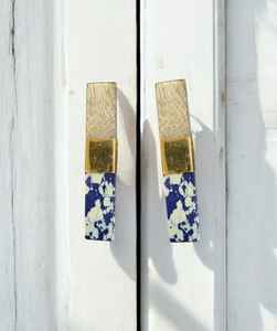 Tirador de Gabinete y Cajón Hecho a Mano con Perfil Elegante, Ecológico, de Resina Geométrica Marmoleada - Product Image 6