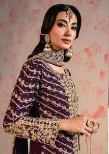 Invierno elegante completo Dupatta semi-cosido invierno terciopelo Shalwar Kameez intrincado bordado Jacquard Bottoms estilo étnico elegante - Product Image 5