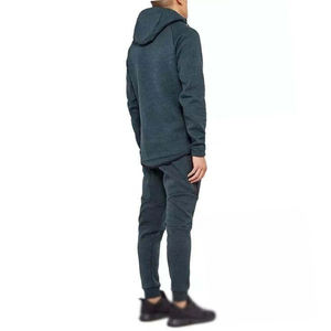 Survêtement à capuche vert foncé pour homme, style sportif, couleur unie, coupe classique, vêtement d'automne avec poches latérales - Product Image 3