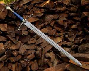 Hand Forged Damascus <b>Steel</b> Viking Sword with Carved Wooden Scabbard Medieval Norse Style Warrior Blade High Quality Scabbard - Product Image 5