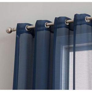 Tende a Pannello in Voile Trasparente Blu Navy a 2 Pezzi con Occhielli, 137 cm L x 213 cm L, per Camera da Letto e Soggiorno - Product Image 5