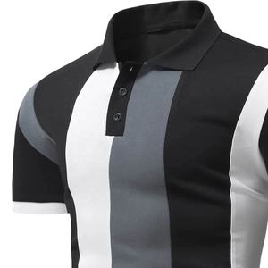 Venta al por mayor de camisetas de verano Ropa de los hombres de ajuste clásico de manga corta estilo a rayas de algodón suave ropa de gimnasio estilo retro Polo camisetas - Product Image 4