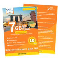 Carte SIM 4G 5G en gros pour Singapour et la Malaisie, 10 jours, données illimitées, eSIM 3-en-1 Nano/Micro, emballage personnalisé