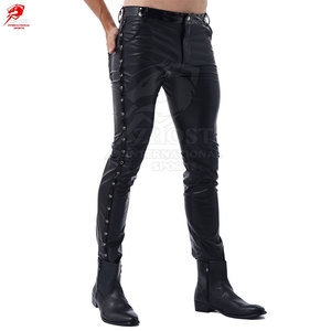 กางเกงหนังสั่งทำราคาส่งสำหรับผู้ชาย พร้อมโลโก้แบบกำหนดเอง ดีไซน์พิเศษ - Product Image 2