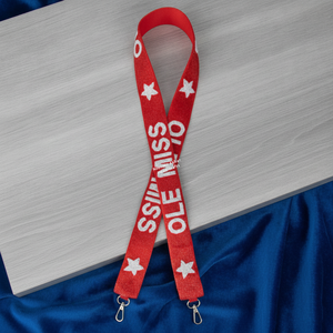 Correa de Bolso Bordada con Cuentas Rojas y Blancas de Ole Miss, Patrón de Estrellas, Accesorio Desmontable para Bolso, Exportador al por Mayor - Product Image 1