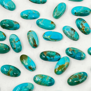Turquesa azul Mohave, cabujón de forma ovalada larga, piedra preciosa suelta para la fabricación de joyas - Product Image 4