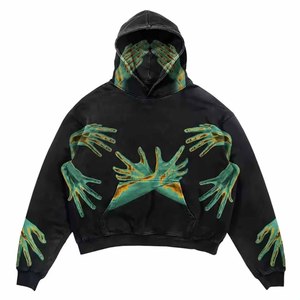Sweat à capuche surdimensionné à imprimé graphique, style streetwear, par Twin City Custom, prix de gros, fabriqué en usine - Product Image 3