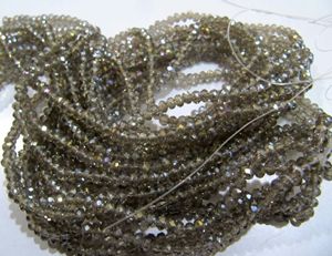 Cuentas facetadas de labradorita con revestimiento AB, cuarzo hidro, forma rondelle, tamaño 3mm, hilo de 14 pulgadas de largo. - Product Image 6