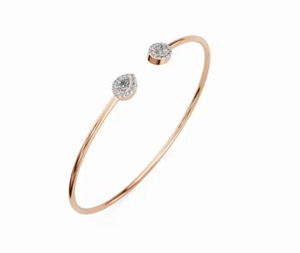 Serenite Duo Pear And Oval Diamond Kada Bracelet 0.468 Carats 30 Stones 9k 14k 18k Yellow <b>Rose</b> White <b>Gold</b> Luxury <b>Bangle</b> 30 Pcs - Product Image 4
