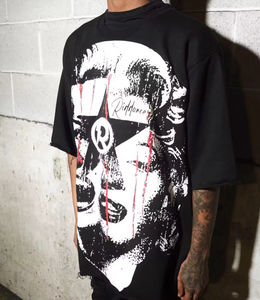 T-shirt Homme Personnalisé OEM Style Urbain Vintage Hip Hop Effet Vieilli, Imprimé DTG, Coton, Ourlet Court - Product Image 4