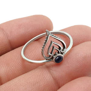 Anillo de Corona de Plata de Ley 925 Hecho a Mano para Mujer, Precio al por Mayor, Joyería Bohemia con Pequeña Gema Redonda de Amatista - Product Image 3