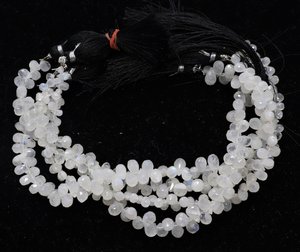 AAA Natural White <b>Rainbow</b> Moonstone Faceted Teardrop Shape Beads 4x6MM White <b>Rainbow</b> Moonstone Briolette 8 Inch By Wholesaler - Product Image 2