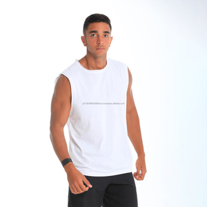 Débardeur de sport personnalisé 100% coton pour homme, respirant, fitness, course à pied, gym, sans manches, débardeur de musculation pour homme - Product Image 2