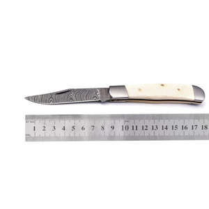 Handmade Damascus Steel Folding Knife Premium Patterned Steel Pocket Knife Outdoor <b>Camping</b> Hiking Fishing Utility <b>Tool</b> - Product Image 1