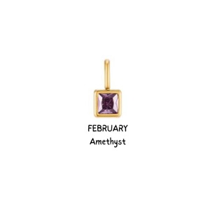 Garnet Square Shape Pendant - Faceted Gemstone Tiny <b>Charm</b>, Gold Plated Sterling <b>Silver</b> Handmade Gemstone Jewelry For Women - Product Image 6