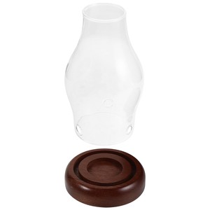 Portavelas de madera de teca artesanal Aqdus Saleem con chimenea de vidrio TK-LAN20 Venta al por mayor India - Product Image 3