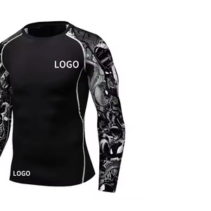 New Arrival Custom Sublimation <b>Compression</b> <b>Shirt</b> for Men OEM Service Long Rash Guard with Printed Design MMA Custom - Product Image 5