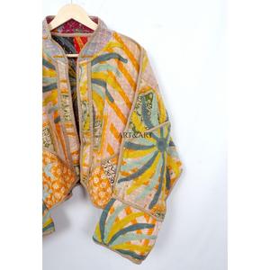 Handmade Floral Embroidered Kantha <b>Jacket</b> for Women Japanese Style Winter Coat Cotton Kantha <b>Jacket</b> Kantha Short <b>Jacket</b> - Product Image 3